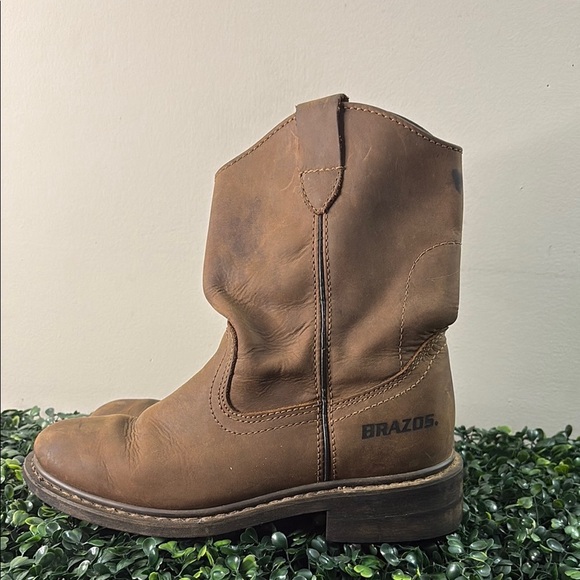 Brazos Men's Brown Leather Boots - Picture 5 of 7